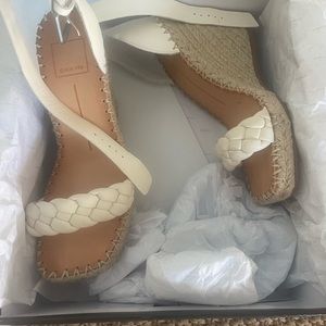 White/cream size 7 dolce vita braided toe wedge sandal